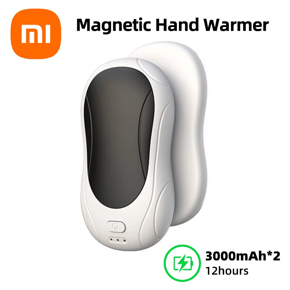 2Pack Magnetic Rechargeable Hand Warmers with 3 Heat Settings Pocket-Sized Light Sleek Stylish for Winter Outdoor/Skiing