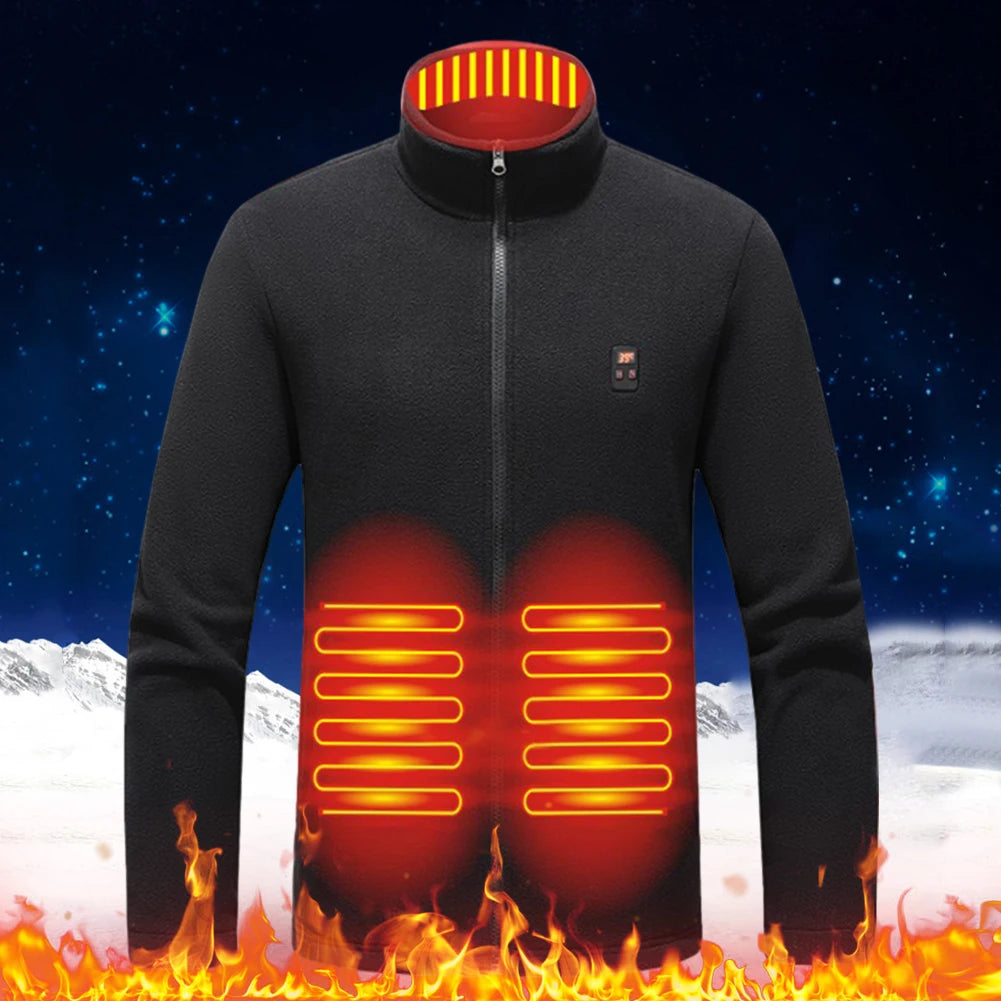 9 Heated Area Intelligent Heating Coat USB Charging Heated Jacket Warm Jackets Coat 3 Gear Electric Heating Vest