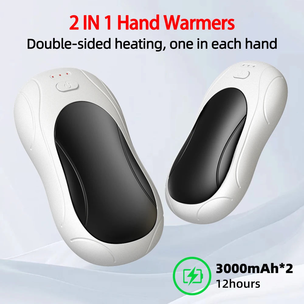 2Pack Magnetic Rechargeable Hand Warmers with 3 Heat Settings Pocket-Sized Light Sleek Stylish for Winter Outdoor/Skiing