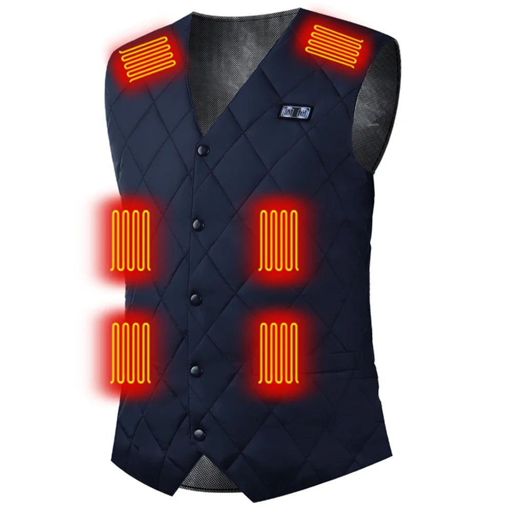 16-Zone USB Heated Vest for Men & Women - Adjustable Thermal Jacket for Winter, Hunting, and Outdoor Sports (Sizes M-7XL)