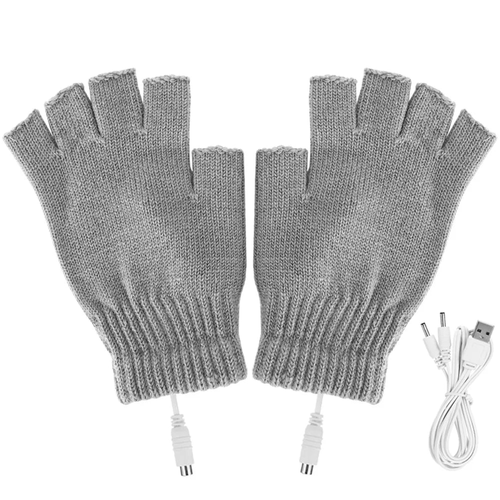 USB Electric Heated Gloves – Winter Thermal Touch Screen Knitted Gloves