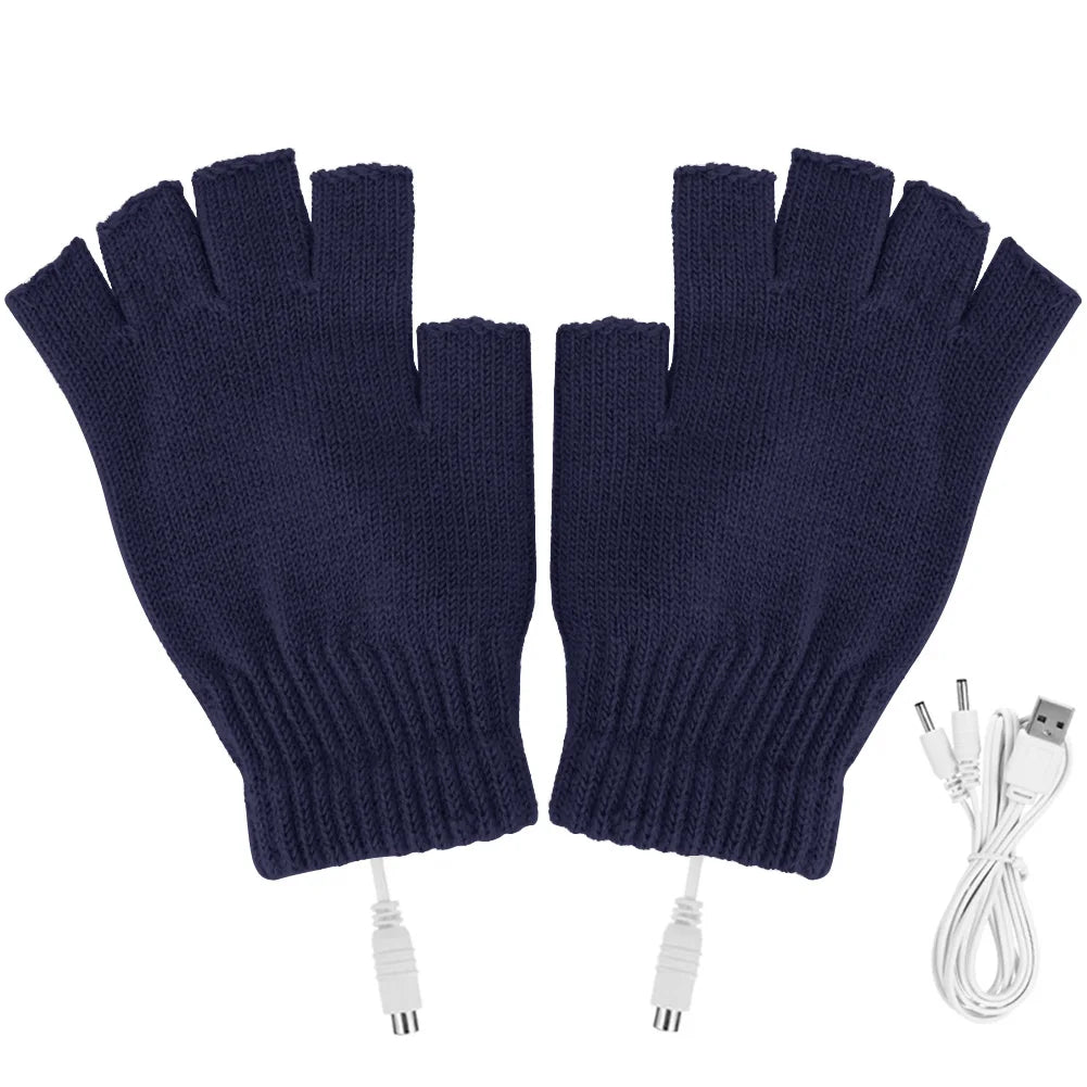 USB Electric Heated Gloves – Winter Thermal Touch Screen Knitted Gloves