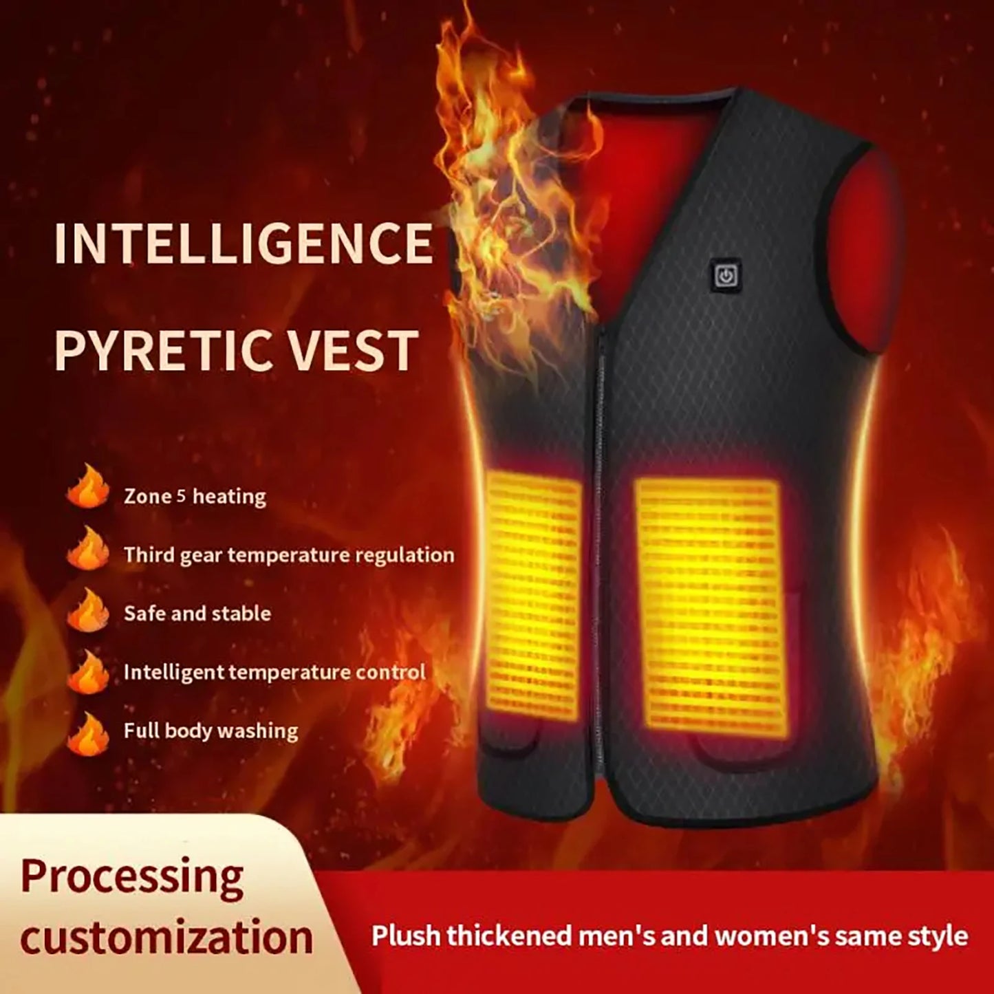 USB Heated Vest - 3-Speed Adjustable, Washable Heating Jacket for Outdoor Winter.