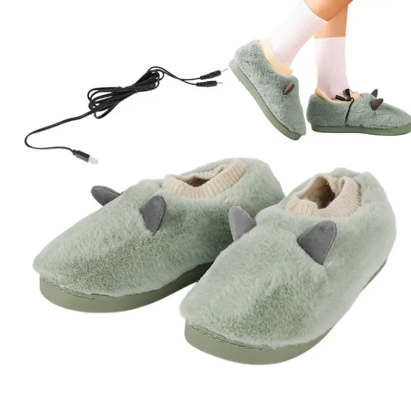 Winter Heated Slippers – USB Charging Electric Plush Foot Warmer with Adjustable Temperature for Men & Women.