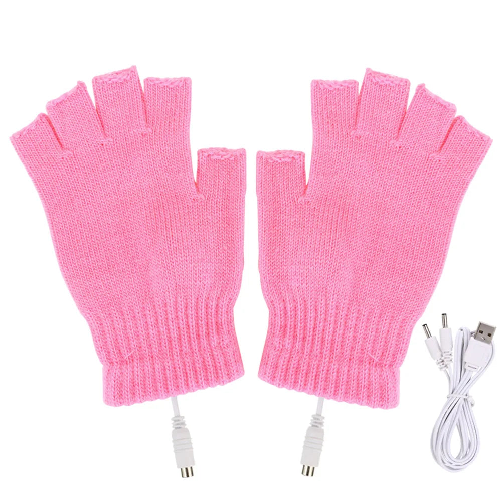 USB Electric Heated Gloves – Winter Thermal Touch Screen Knitted Gloves