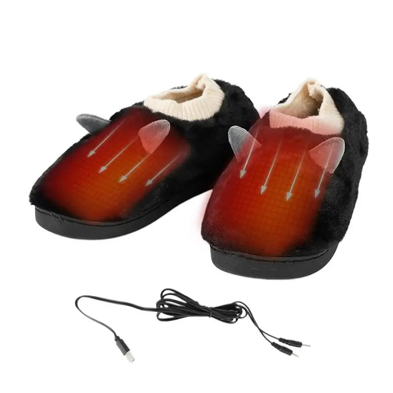 Winter Heated Slippers – USB Charging Electric Plush Foot Warmer with Adjustable Temperature for Men & Women.