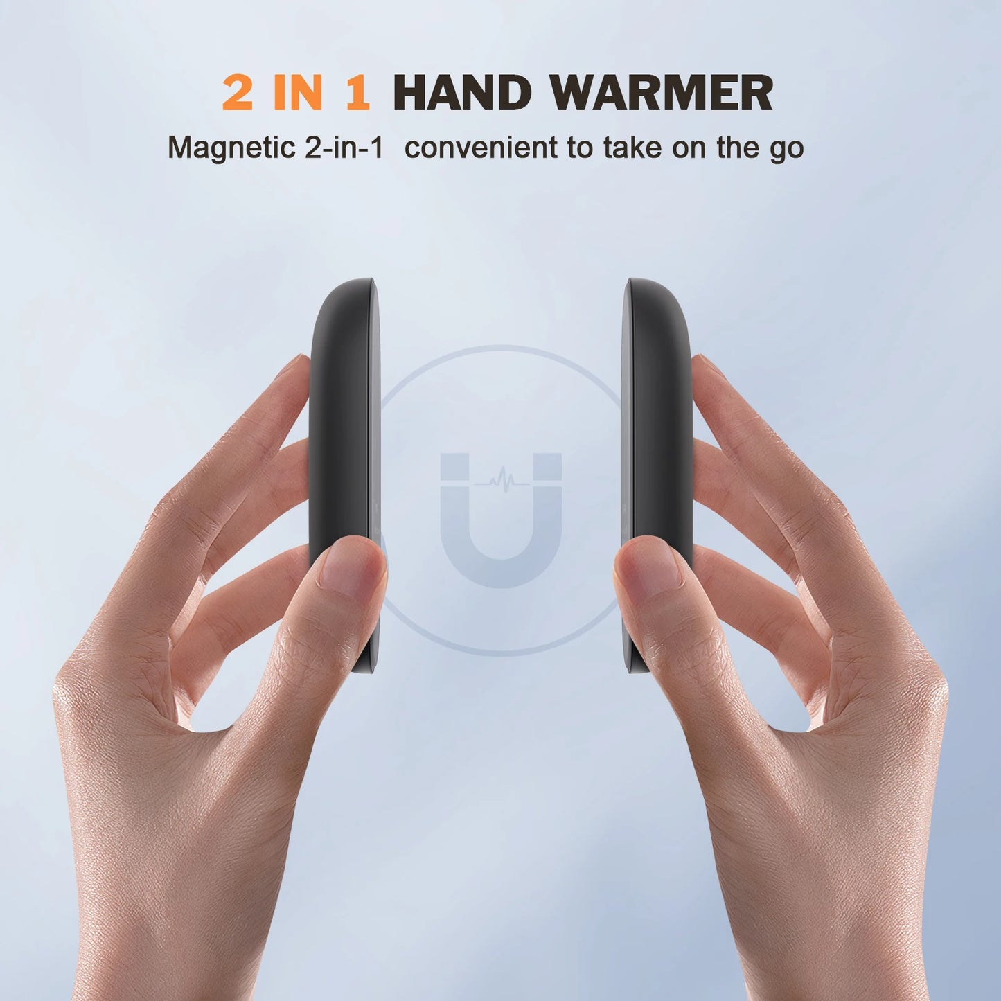 Rechargeable Magnetic Hand Warmers 2 Pack – 5000mAh, 8-Hour Instant Heating