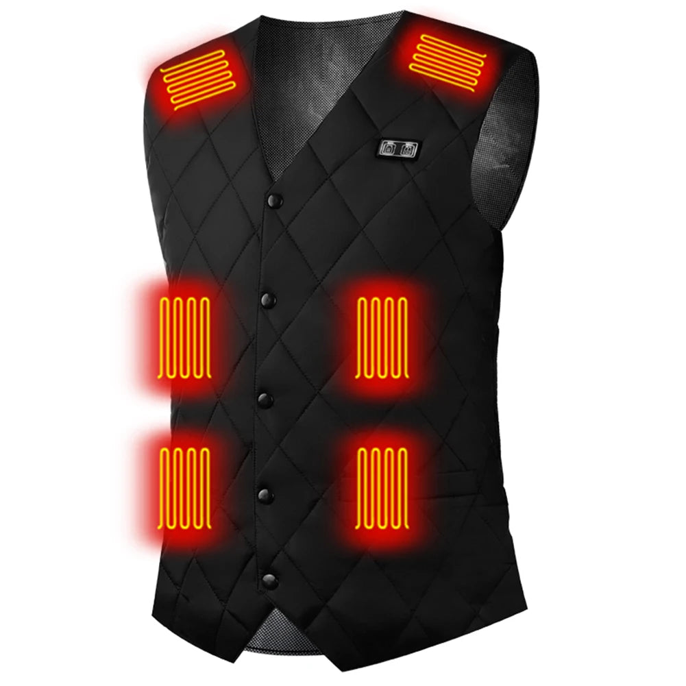 16-Zone USB Heated Vest for Men & Women - Adjustable Thermal Jacket for Winter, Hunting, and Outdoor Sports (Sizes M-7XL)