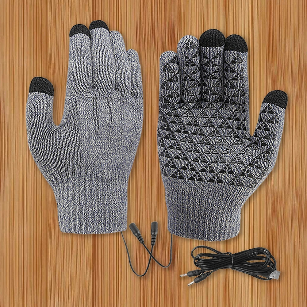 USB Electric Heated Gloves – Winter Thermal Touch Screen Knitted Gloves