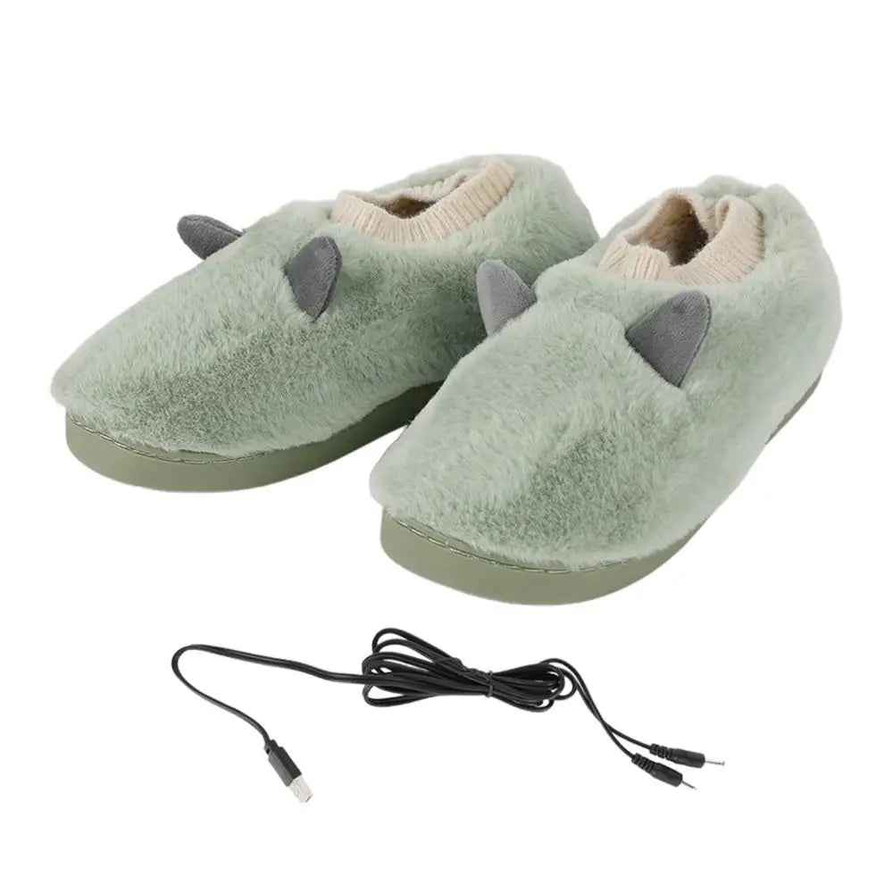 Winter Heated Slippers – USB Charging Electric Plush Foot Warmer with Adjustable Temperature for Men & Women.