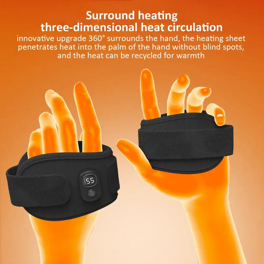 USB Rechargeable Heated Wrist Warmer Bracelet – Digital Display Electric Hand Warmer for Winter Work