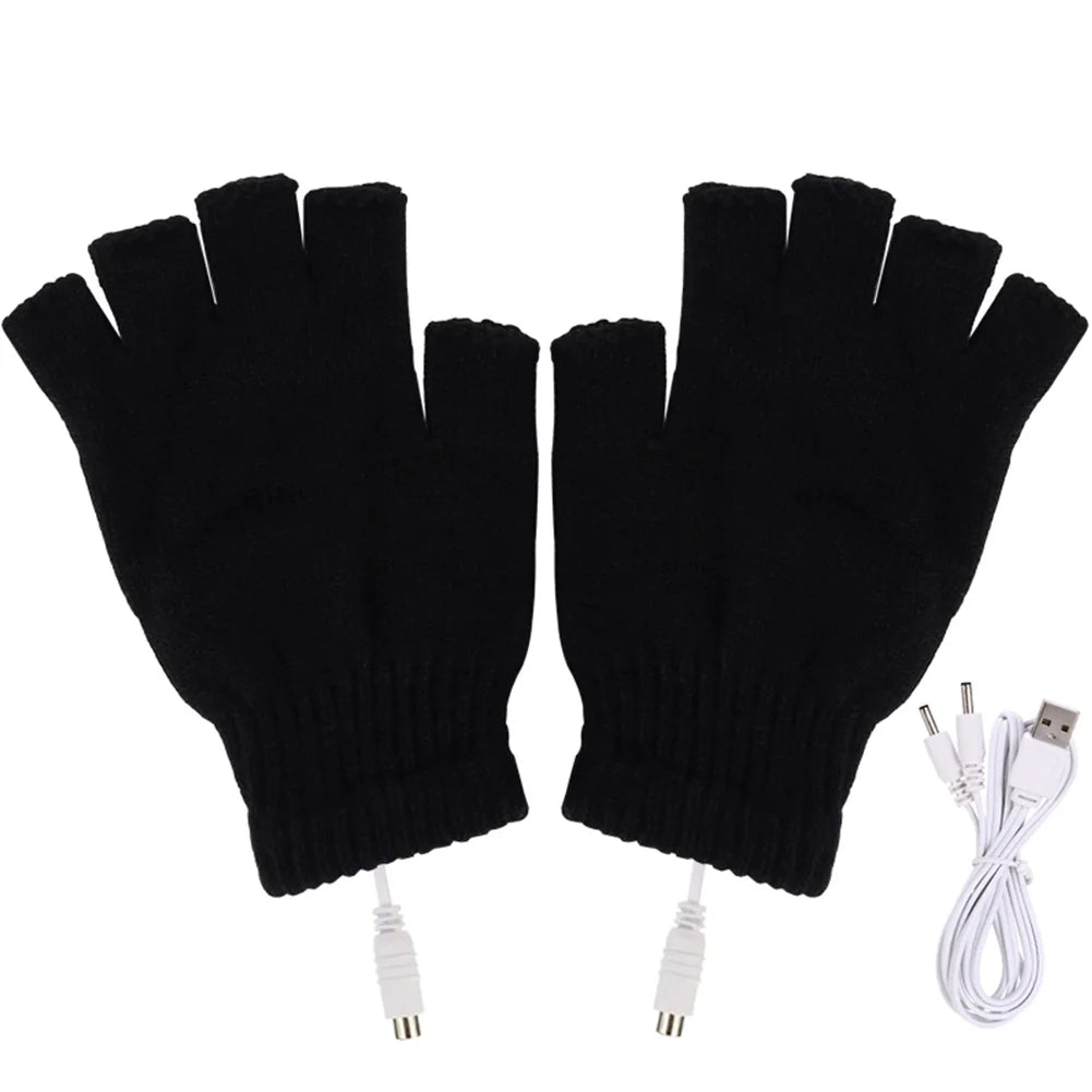 USB Electric Heated Gloves – Winter Thermal Touch Screen Knitted Gloves