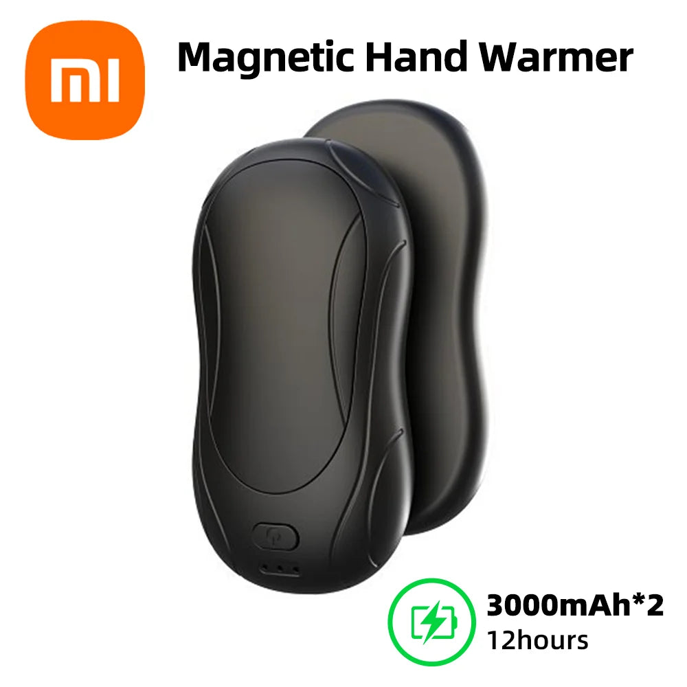 2Pack Magnetic Rechargeable Hand Warmers with 3 Heat Settings Pocket-Sized Light Sleek Stylish for Winter Outdoor/Skiing