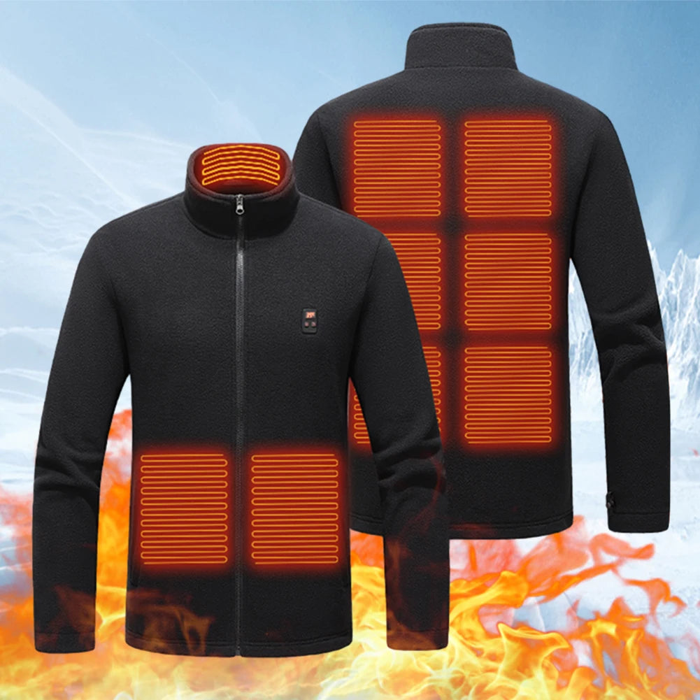 9 Heated Area Intelligent Heating Coat USB Charging Heated Jacket Warm Jackets Coat 3 Gear Electric Heating Vest