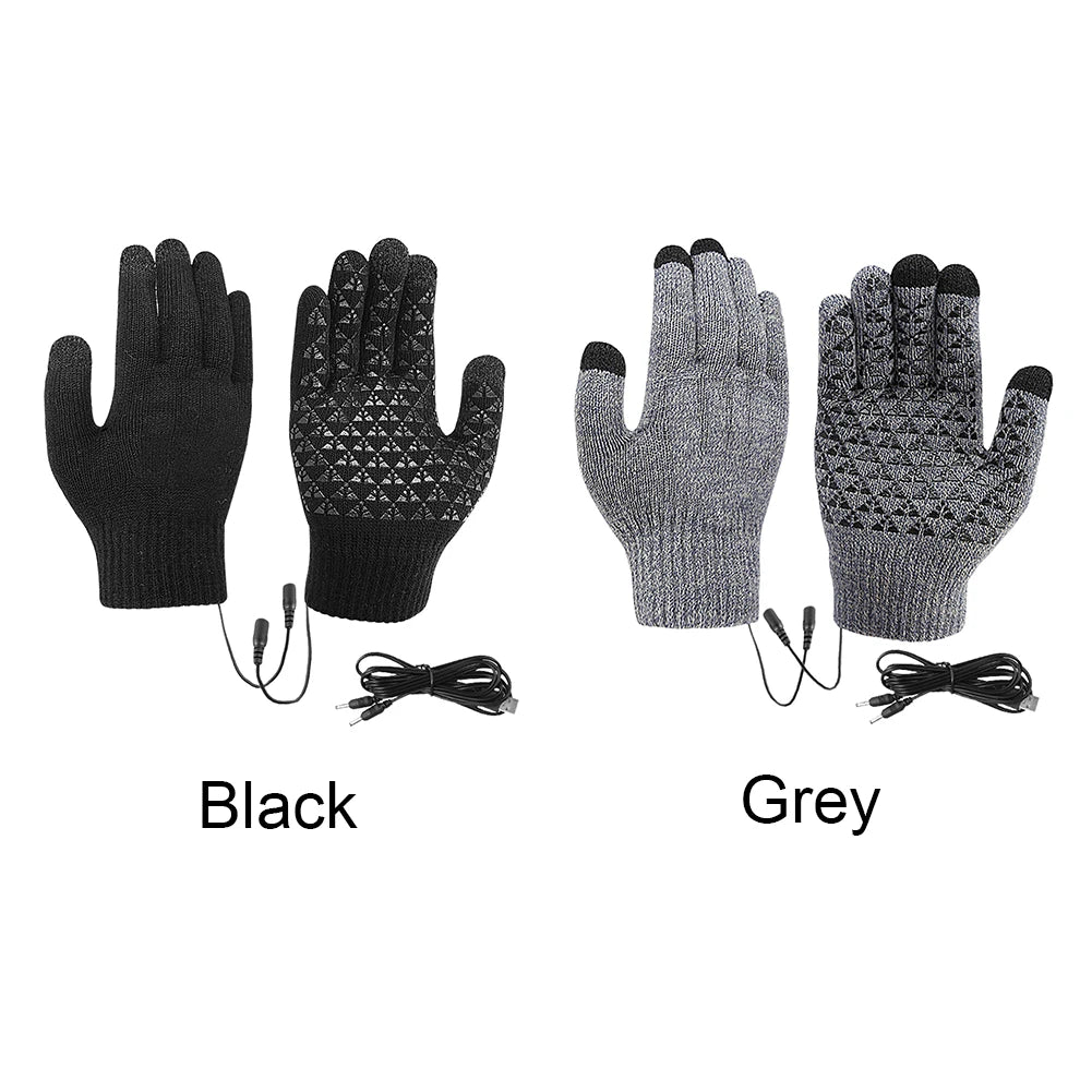 USB Electric Heated Gloves – Winter Thermal Touch Screen Knitted Gloves